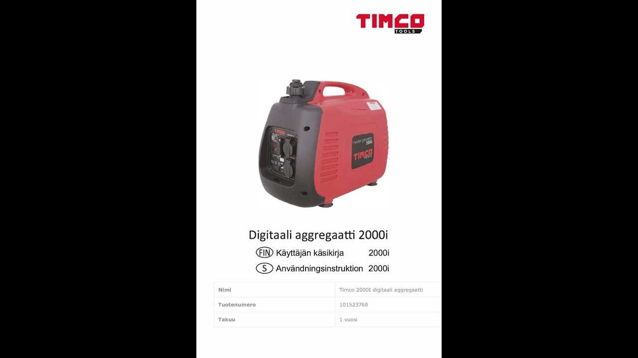 aggregaatti cam professional 6.5 hp k&auml;ytt&ouml;ohje