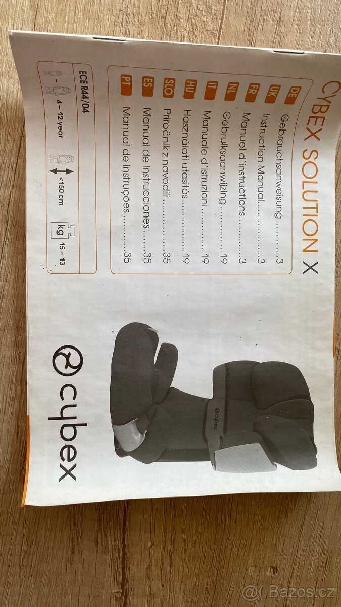 cybex solution x fix k&auml;ytt&ouml;ohje