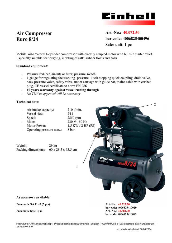 einhell kompressori euro 8 24 käyttöohje einhell kompressori euro 8 24 käyttöohje