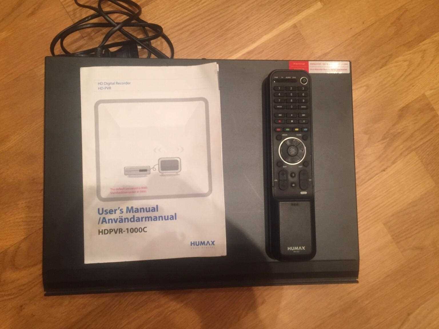 humax hdpvr 1000c k&auml;ytt&ouml;ohje