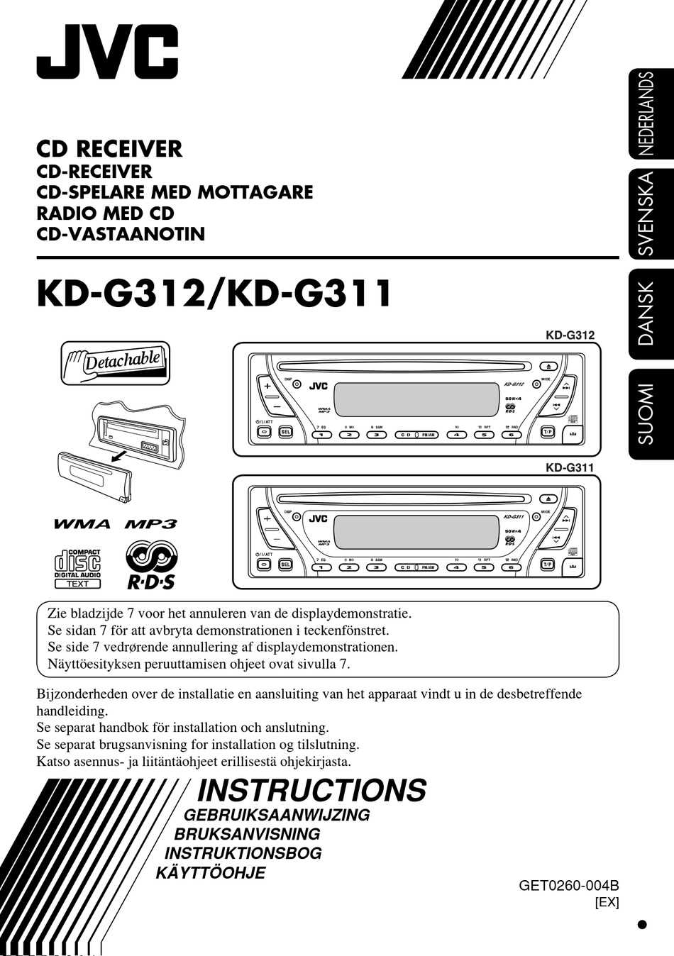 jvc kd g311 k&auml;ytt&ouml;ohje