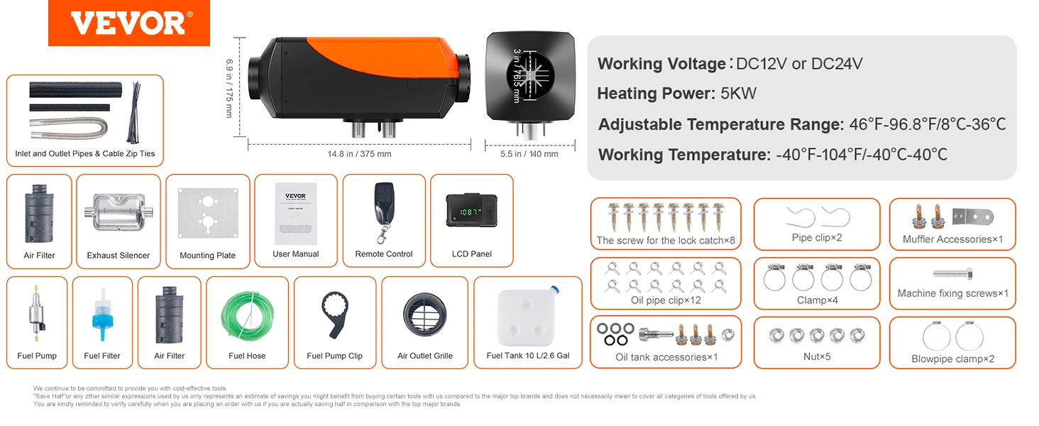 k&auml;ytt&ouml;ohjeet 5kw diesel heater