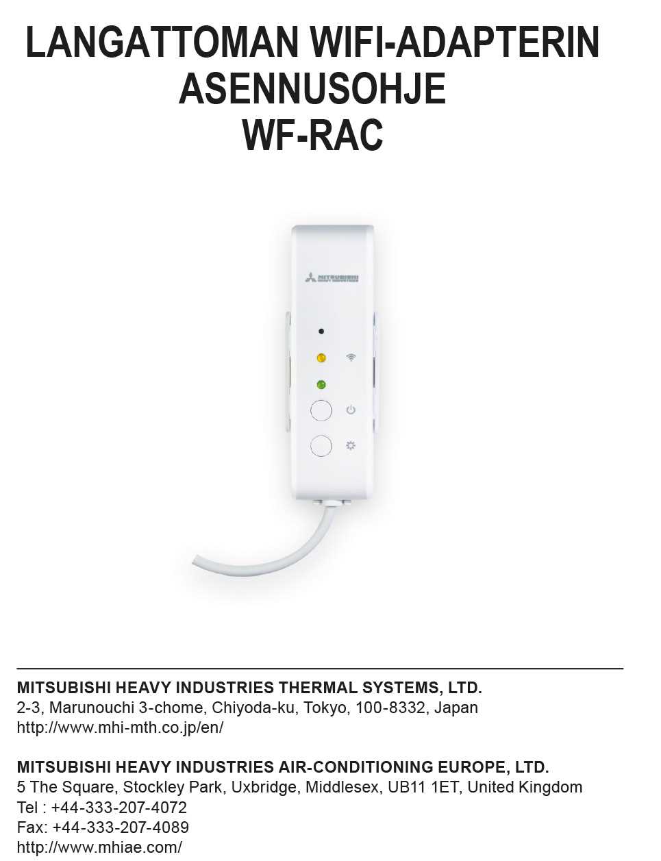 mitsubishi ilmal&auml;mp&ouml;pumppu wifi k&auml;ytt&ouml;ohje