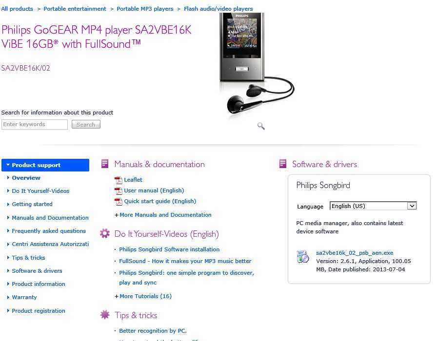 philips gogear vibe k&auml;ytt&ouml;ohje
