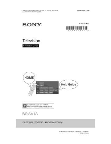 sony kd television k&auml;ytt&ouml;ohjeet