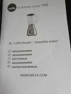 wilfa bl 1200 k&auml;ytt&ouml;ohje