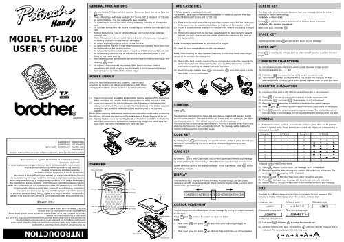 brother pt h100r käyttöohje brother pt h100r käyttöohje