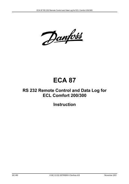 danfoss ecl 200 k&auml;ytt&ouml;ohje