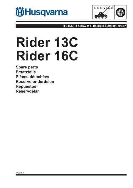 husqvarna r16c awd k&auml;ytt&ouml;ohje