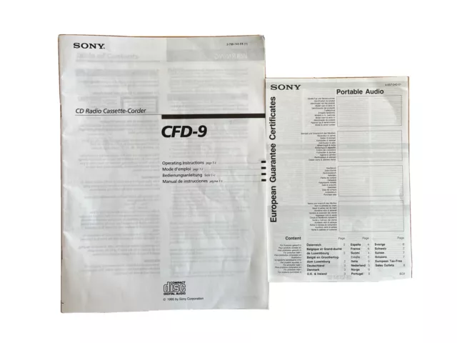 sony cfd s70 k&auml;ytt&ouml;ohje