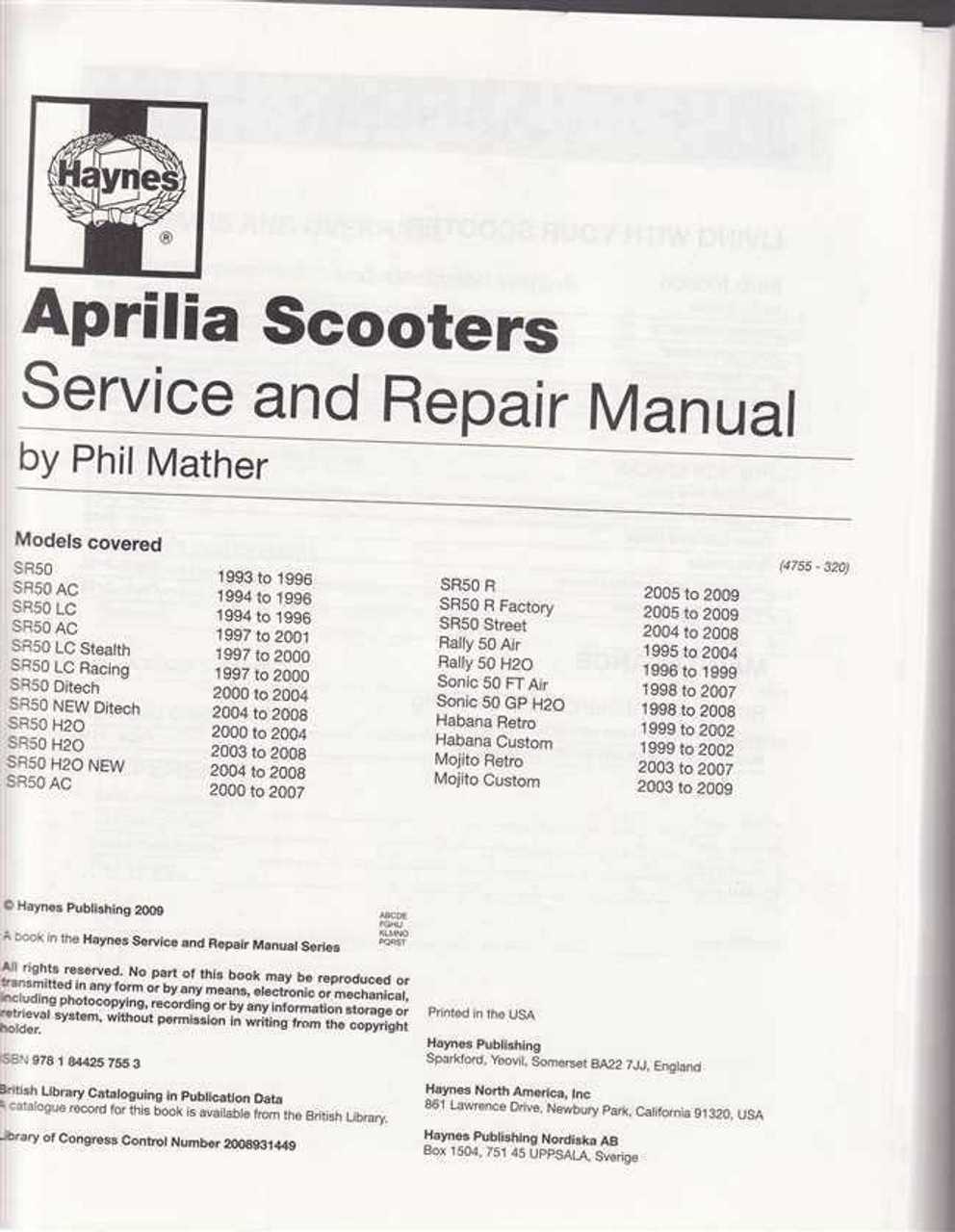 aprilia sr 50 k&auml;ytt&ouml;ohje