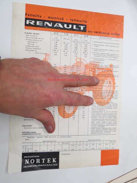k&auml;ytt&ouml;ohje kirja renault n 71traktoriin