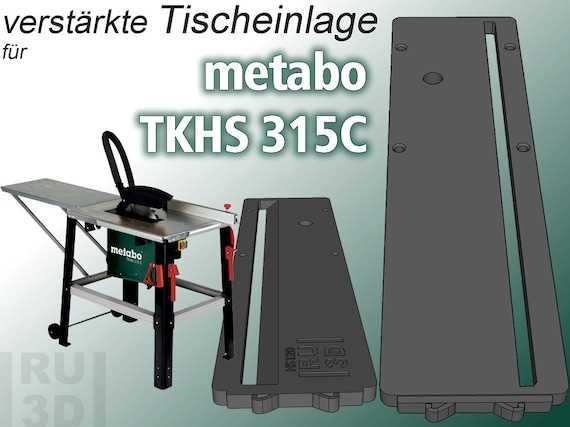 metabo 315 tkhs k&auml;ytt&ouml;ohje