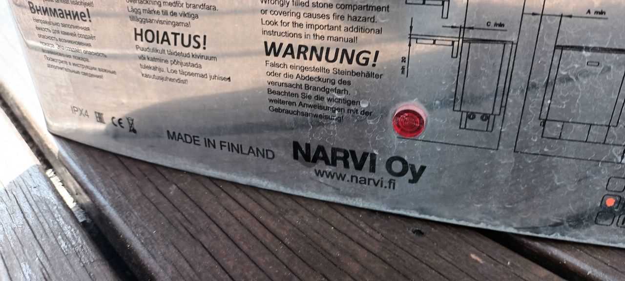 narvi kiuas k&auml;ytt&ouml;ohje sein&auml;paneeli