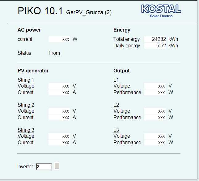 k&auml;ytt&ouml;ohje kostal piko 3.0 inverter