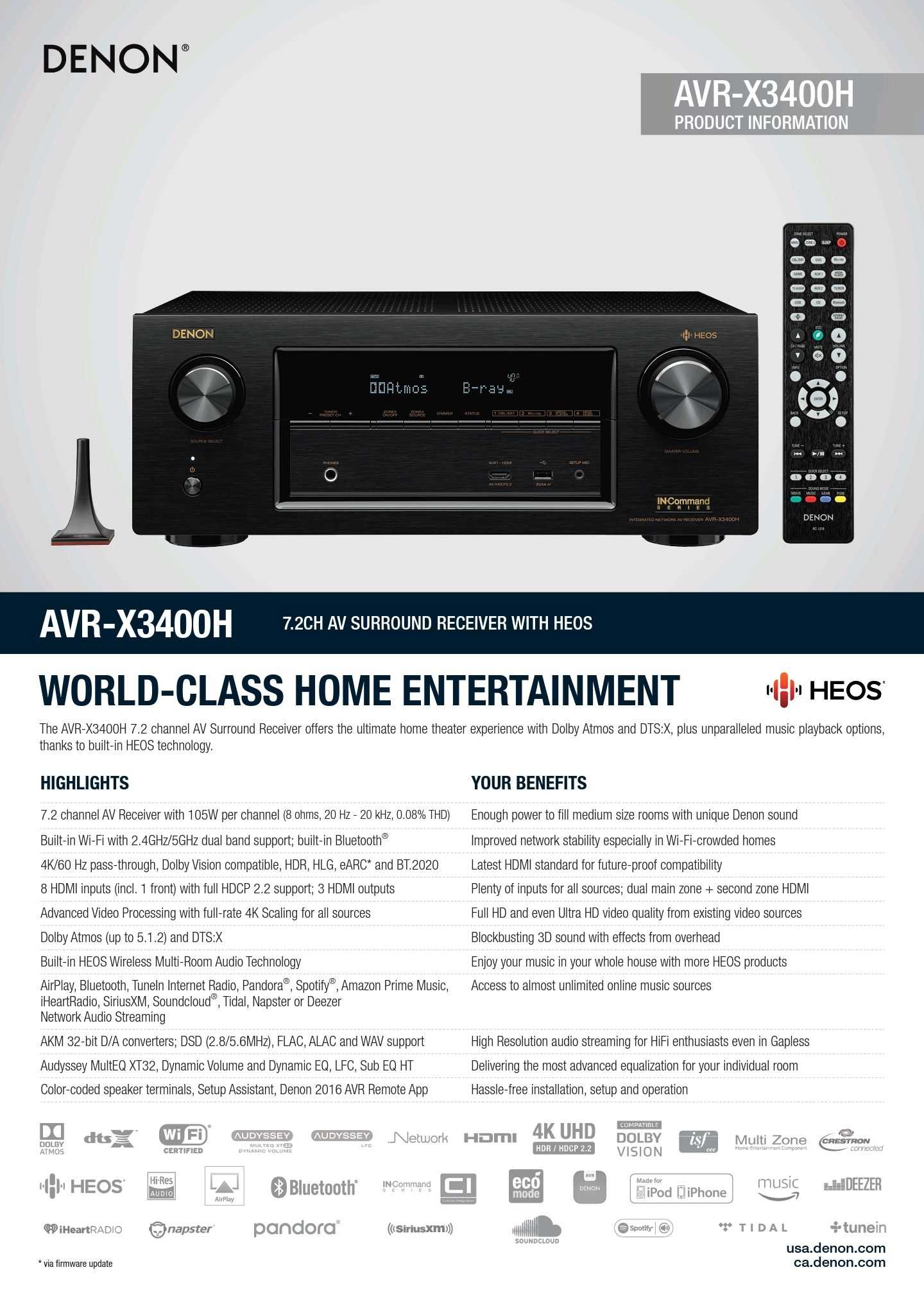 denon avr x3400h käyttöohje denon avr x3400h käyttöohje