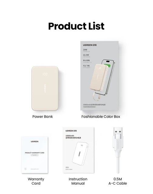 ugreen power bank 10000 k&auml;ytt&ouml;ohje