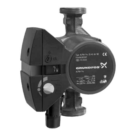 grundfos alpha pro kiertovesipumppu k&auml;ytt&ouml;ohje