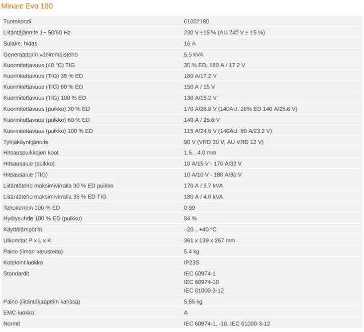 kemppi minarc evo 180 käyttöohje kemppi minarc evo 180 käyttöohje