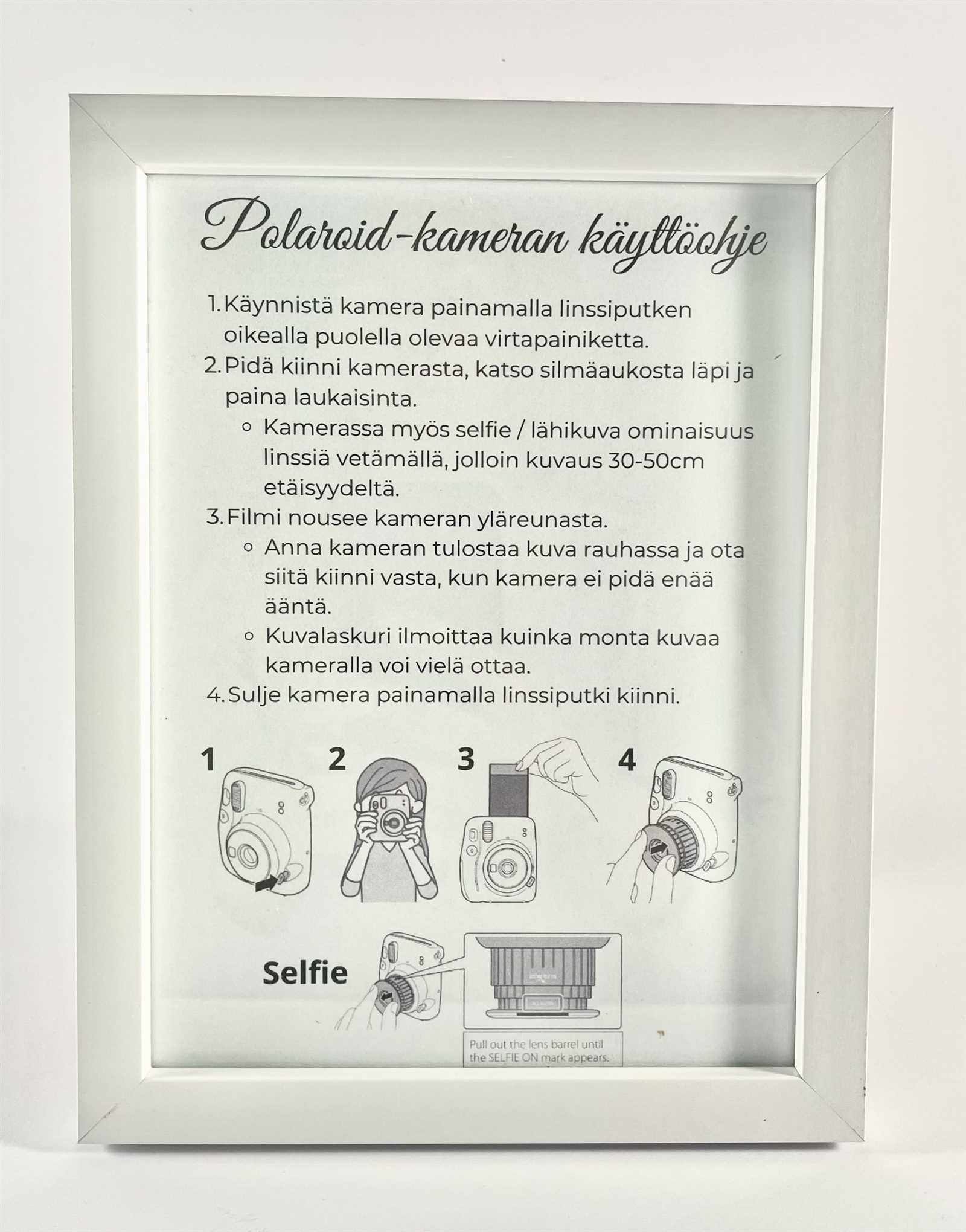 polaroid kameran k&auml;ytt&ouml;ohje juhliin