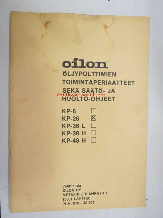 oilon kp 26 h käyttöohje oilon kp 26 h käyttöohje