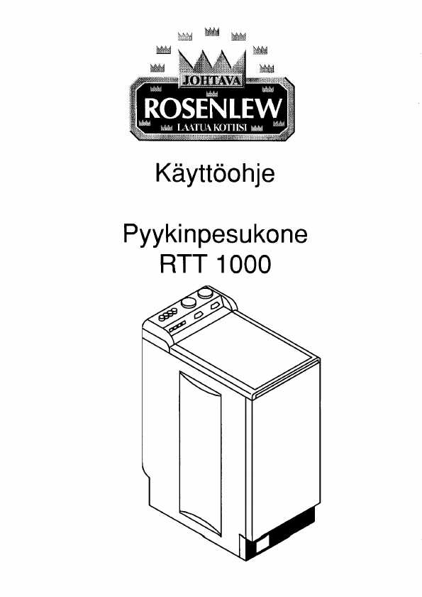 rosenlew rtt1063 pyykinpesukone k&auml;ytt&ouml;ohje