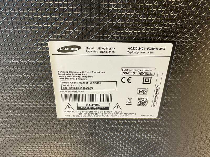 samsung 40 led tv ue40j5105ak k&auml;ytt&ouml;ohje