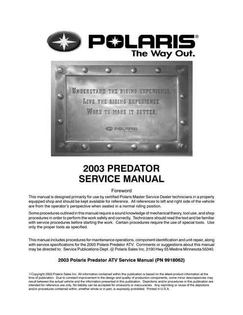 polaris outlaw 500 k&auml;ytt&ouml;ohje