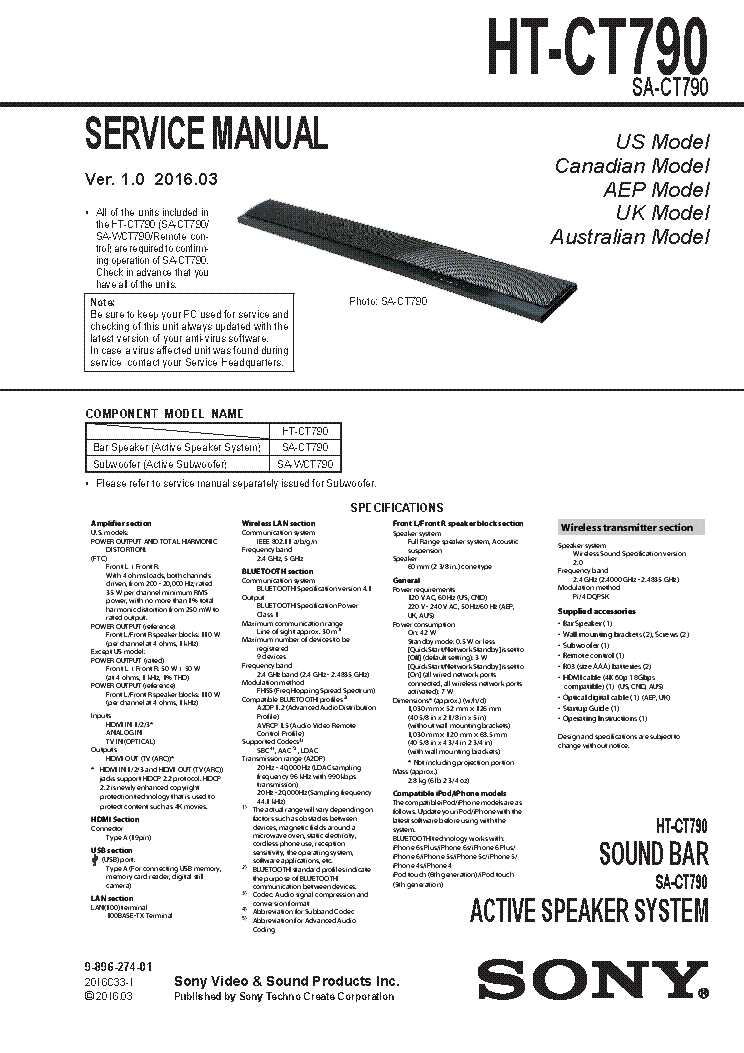 sony ht ct790 k&auml;ytt&ouml;ohje