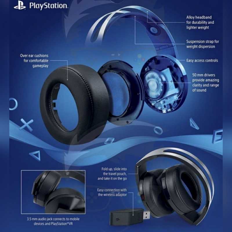 sony playstation platinum wireless headset k&auml;ytt&ouml;ohje