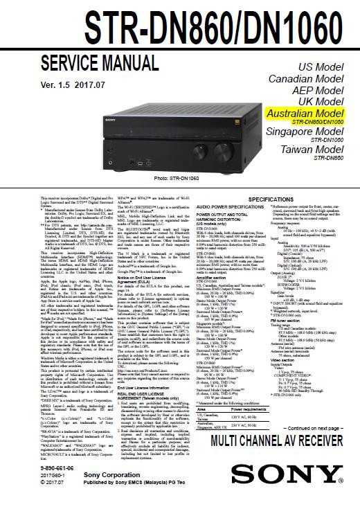 sony str dn860 k&auml;ytt&ouml;ohje