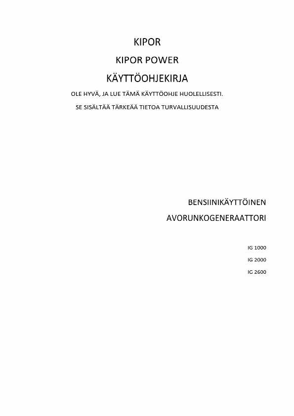 stanley aggregaatti sg 3200 k&auml;ytt&ouml;ohje