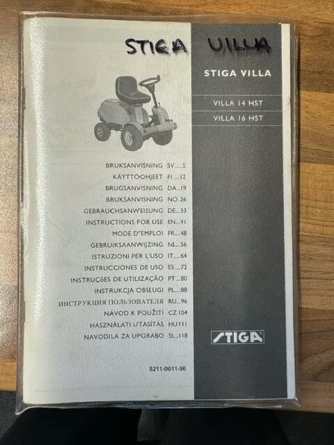 stiga villa 320 hst k&auml;ytt&ouml;ohje suomeksi