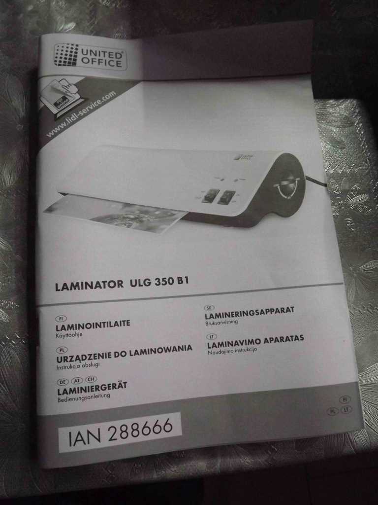 united office laminointilaite k&auml;ytt&ouml;ohje