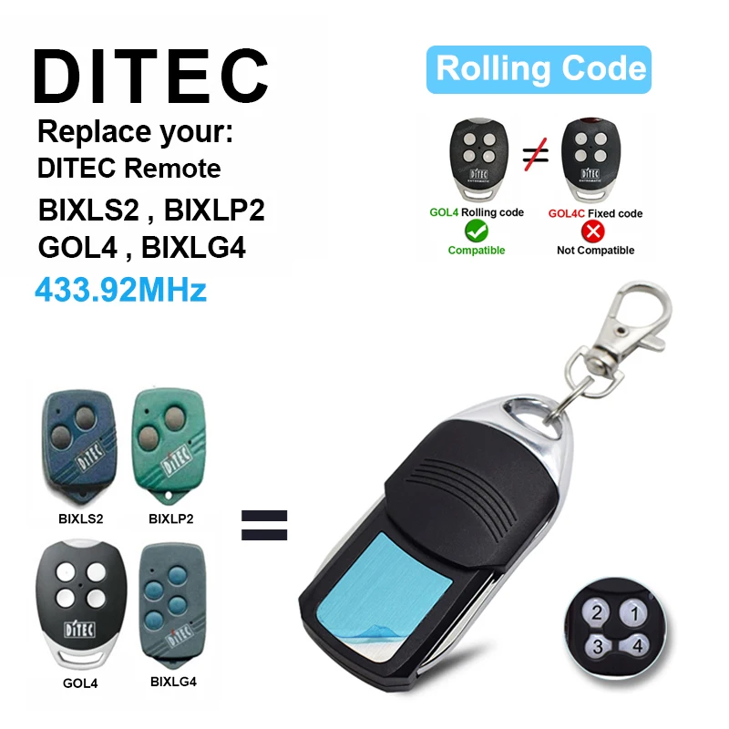 ditec replacement remote control k&auml;ytt&ouml;ohje