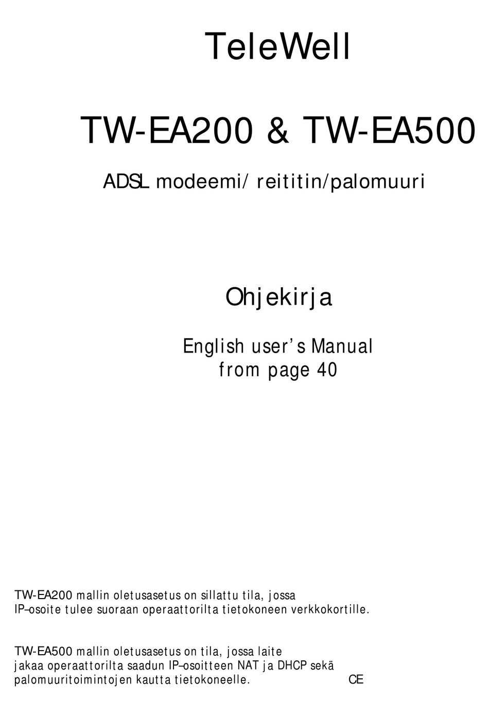 telewell tw eav510 ac lte k&auml;ytt&ouml;ohje