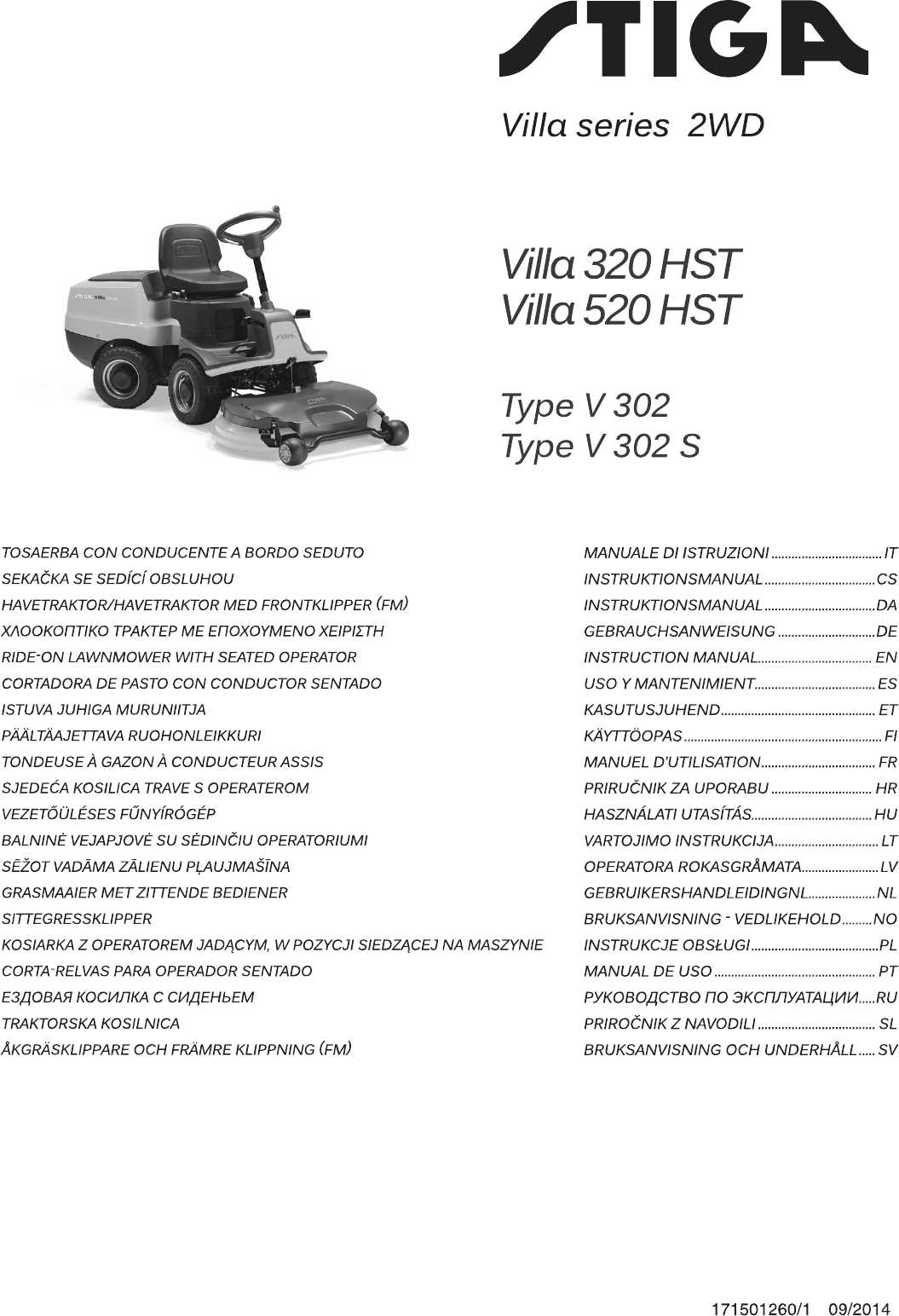 stiga villa 320 hst k&auml;ytt&ouml;ohje suomeksi